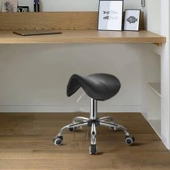 EUGAD Drehstuhl (1 Stück), Sattelhocker gepolstert höhenverstellbar aus Kunstleder Grau Schwarz, Wei&szlig; -Eugad Möbel Einkaufen a3ef6459 232a 5346 98e9 a0f1091cdd26