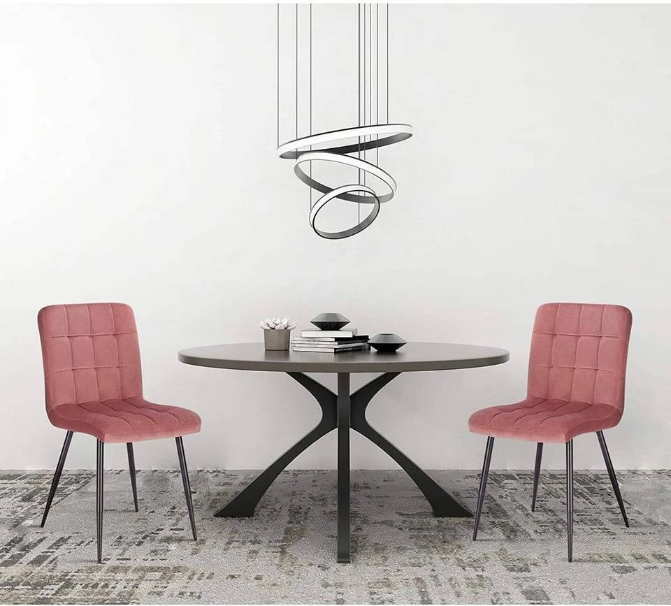 EUGAD Esszimmerstuhl (4 Stück), Polsterstuhl Wohnzimmerstuhl Samtstuhl Sessel mit Rückenlehne, Metallbeine, Sitzfläche aus Samt, Blau Creme, Dunkelgrau, Hellgrau, Rosa 16 EUGAD Esszimmerstuhl (4 Stück), Polsterstuhl Wohnzimmerstuhl Samtstuhl Sessel mit Rückenlehne, Metallbeine, Sitzfläche aus Samt, Blau Creme, Dunkelgrau, Hellgrau, Rosa – Bild 16