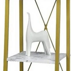 EUGAD Bücherregal, Standregal Badregal Bücherregal Küchenregal Schuhregal aus Holz und Stahl, mit 4 Ablagen, 34 x 35 x 148 cm Golden-Weißer Marmor, Schwarz Marmor, Vintage -Eugad Möbel Einkaufen a82dc307 2d5b 4545 8ba2 458b4c0bd883