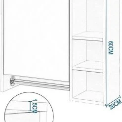 EUGAD Spiegelschrank Hängeschrank mit 6 Ablagen mit Tür 60x20x60cm Weiß -Eugad Möbel Einkaufen a863a55f 8c2c 5a3c b1de 9fbf28566a8e