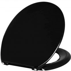 EUGAD WC-Sitz, Toilettendeckel mit Absenkautomatik Schwarz