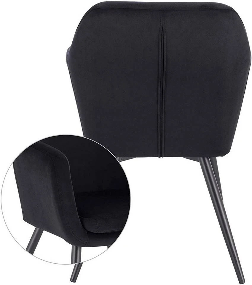 EUGAD Polsterstuhl (1 Stück), Küchenstuhl Samt Stuhl Sessel mit Armlehne, Metallbeine, für Esszimmer Wohnzimmer, Schwarz Dunkelgrau 29 EUGAD Polsterstuhl (1 Stück), Küchenstuhl Samt Stuhl Sessel mit Armlehne, Metallbeine, für Esszimmer Wohnzimmer, Schwarz Dunkelgrau – Bild 29