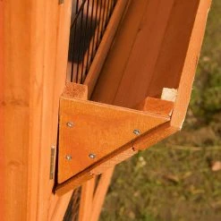 EUGAD Tierhaus, Hasenstall Kaninchenstall Hasenkäfig Kleintierstall Meerschweinchen Massivholz Hellrot 120 x 50 x 100,5 cm Grau-Wei&szlig;, Hellbraun -Eugad Möbel Einkaufen aac28da0 3005 4451 a0ad e8abcf7eb0af