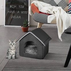 EUGAD Tierbett, Katzenhaus Katzenhöhle herausnehmbarer Matte Dunkelgrau, Hellgrau -Eugad Möbel Einkaufen ab251ae1 ebc0 5573 b69b 74688a25e19c