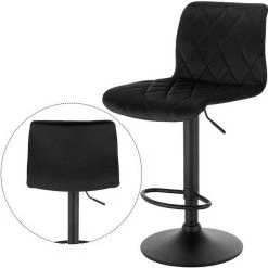 EUGAD Barhocker, 2er-Set Barstühle, Bezug in Samt Schwarz -Eugad Möbel Einkaufen ac46fd46 8f2b 5855 b737 8910813e334b