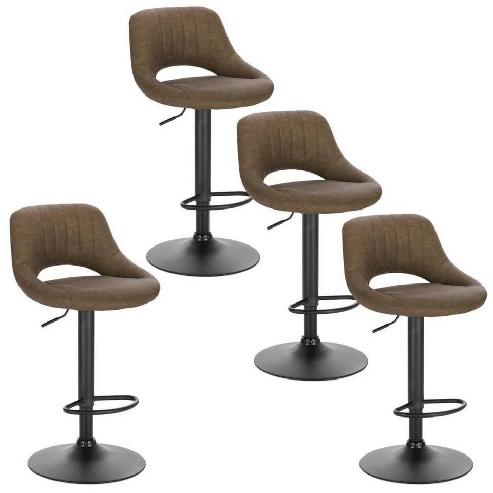 EUGAD Barhocker, 4er-Set Tresenhocker aus Kunstleder Gestell aus Stahl Dunkelbraun Anthrazit, Grau 1 EUGAD Barhocker, 4er-Set Tresenhocker aus Kunstleder Gestell aus Stahl Dunkelbraun Anthrazit, Grau