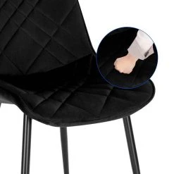 EUGAD Esszimmerstuhl (2 Stück), Küchenstuhl, Polsterstuhl Stuhl,Wohnzimmerstuhl ohne Armlehne, Metallbeine, Samt, Hellgrau Dunkelgrau, Schwarz -Eugad Möbel Einkaufen b0c5b62f f851 40cc 9220 fffe0dfa7e4d