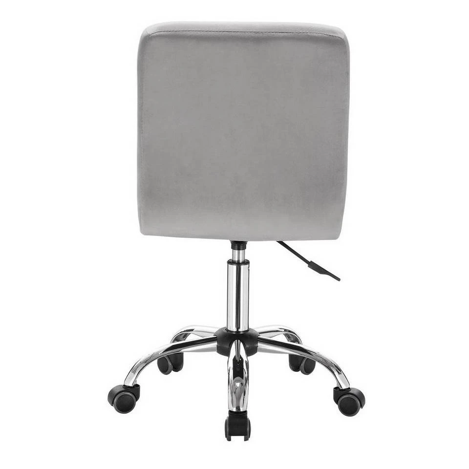 EUGAD Schreibtischstuhl, Arbeitshocker Bürohocker Samt Metall, 360° drehbar, Rosa Hellgrau 12 EUGAD Schreibtischstuhl, Arbeitshocker Bürohocker Samt Metall, 360° drehbar, Rosa Hellgrau – Bild 12