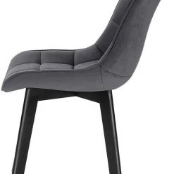 EUGAD Esszimmerstuhl (6 Stück), Wohnzimmerstuhl mit Rückenlehne, Polsterstuhl Küchenstuhl Weich Samt und Holz für ESS- und Wohnzimmer Schwarz Dunkelgrau, Dunkelgrün, Rosa -Eugad Möbel Einkaufen b1921dec 0c00 42c8 9185 5b1889a778f7