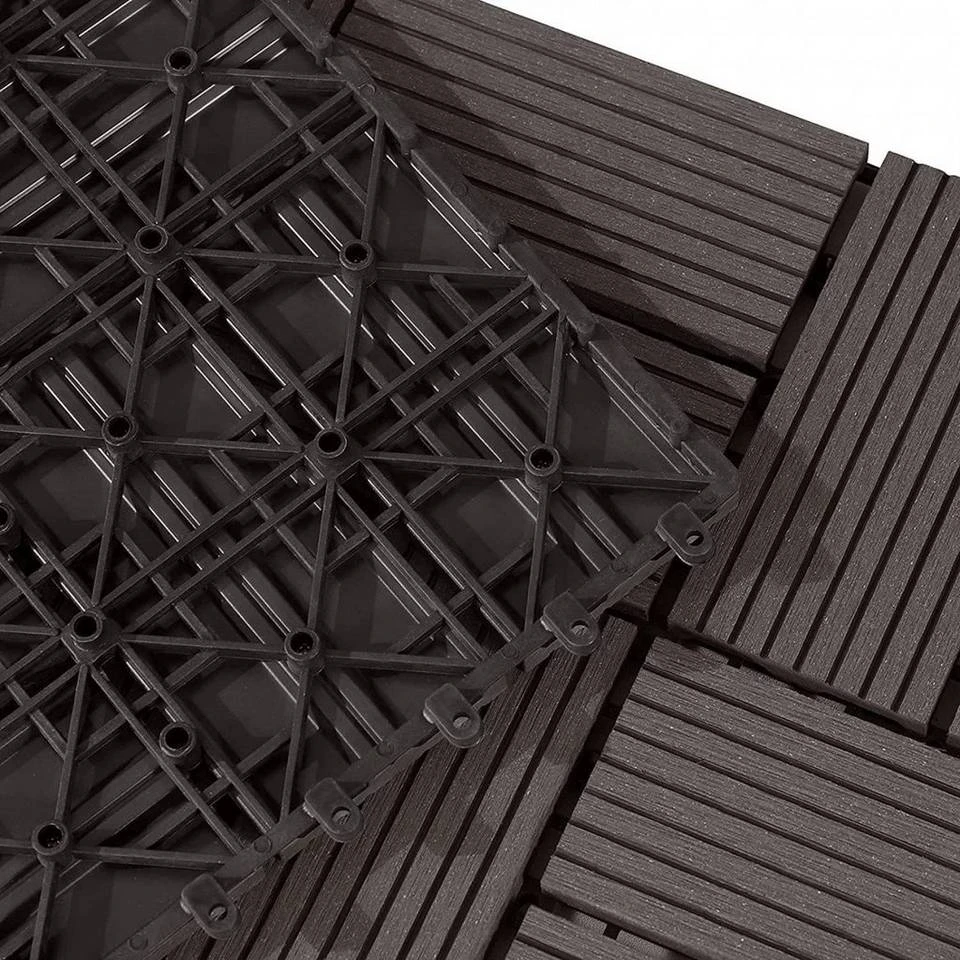 EUGAD WPC-Fliesen, 22 Stück WPC Terrassenfliesen Klickfliesen 30x30cm Coffee Anthrazit, Dunkelgrau, Hellgrau 5 EUGAD WPC-Fliesen, 22 Stück WPC Terrassenfliesen Klickfliesen 30x30cm Coffee Anthrazit, Dunkelgrau, Hellgrau – Bild 5