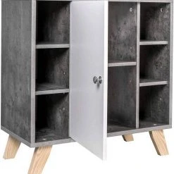 EUGAD Waschbeckenunterschrank Unterschrank Badezimmerschrank mit Tür 60 x 30 x 62 cm Grau-Weiß -Eugad Möbel Einkaufen b3c7308c 31a5 5cf1 9c00 465bc42e2026