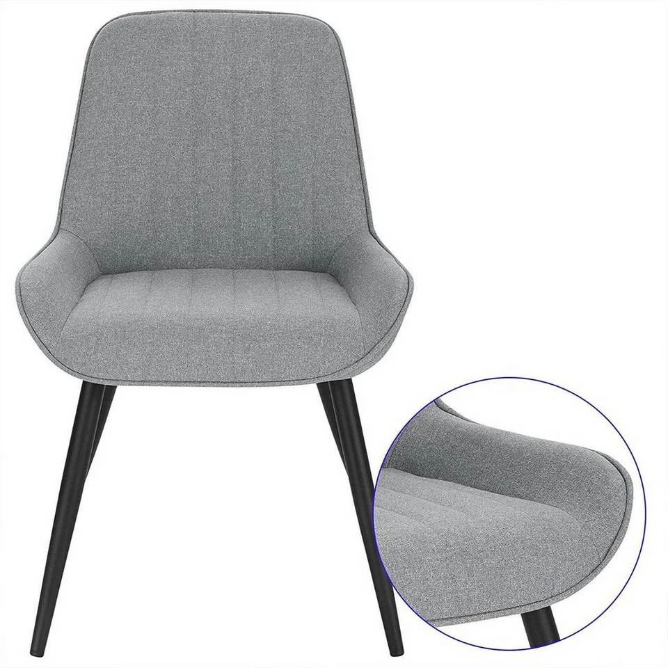 EUGAD Polsterstuhl (2 Stück), Esszimmerstühle aus Leinen mit stabilen Metallbeinen, mit Rückenlehne und gepolsterter Sitzfläche Dunkelgrau, Hellgrau 10 EUGAD Polsterstuhl (2 Stück), Esszimmerstühle aus Leinen mit stabilen Metallbeinen, mit Rückenlehne und gepolsterter Sitzfläche Dunkelgrau, Hellgrau – Bild 10
