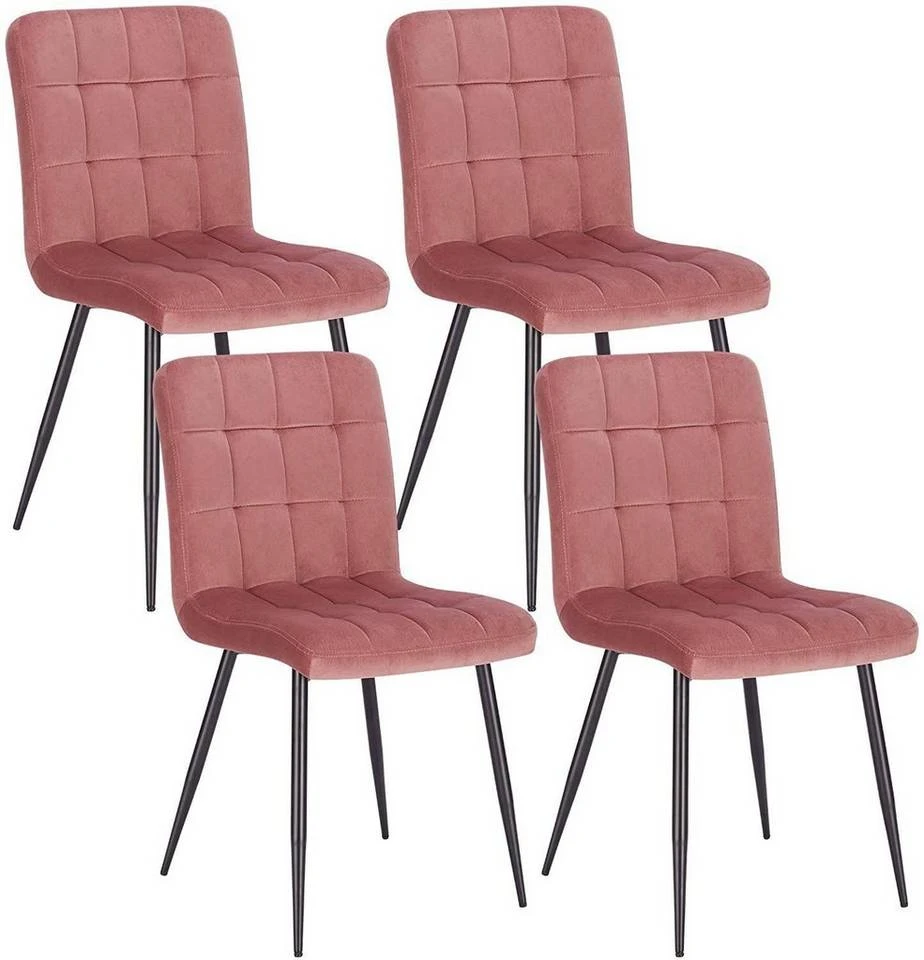 EUGAD Esszimmerstuhl (4 Stück), Polsterstuhl Wohnzimmerstuhl Samtstuhl Sessel mit Rückenlehne, Metallbeine, Sitzfläche aus Samt, Blau Creme, Dunkelgrau, Hellgrau, Rosa 13 EUGAD Esszimmerstuhl (4 Stück), Polsterstuhl Wohnzimmerstuhl Samtstuhl Sessel mit Rückenlehne, Metallbeine, Sitzfläche aus Samt, Blau Creme, Dunkelgrau, Hellgrau, Rosa – Bild 13