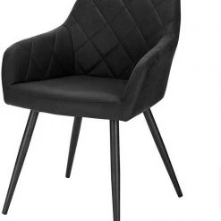 EUGAD Esszimmerstuhl (1 Stück), Wohnzimmerstuhl aus Stoff, Polsterstuhl mit Armlehnen und Rückenlehne, Gestell aus Metall Anthrazit, Braun, Grau -Eugad Möbel Einkaufen b5507eca 1b70 56ad a75a 668ad90d9886