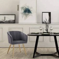 EUGAD Esszimmerstuhl, mit Rückenlehne Samt Gestell aus Stahl,Gold Beine Dunkelgrün Dunkelgrau, Dunkelgrün, Rosa, Schwarz -Eugad Möbel Einkaufen b567cb60 097d 5ab0 bc4b dad599846445