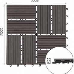 EUGAD WPC-Fliesen, 11 Stück WPC Terrassenfliesen Klickfliesen 30x30cm Hellgrau Anthrazit, Coffee, Dunkelgrau -Eugad Möbel Einkaufen b5731d4d 9398 58df 9070 8bf53bf65149