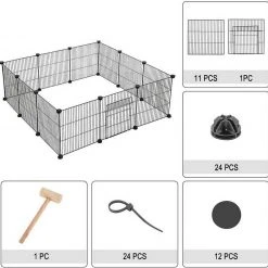 EUGAD Freigehege, Freigehege für Kaninchen Hasen Meerschweinchen Welpenauslauf Kleintiergehege Laufgitter mit Tür DIY 12 Platten Schwarz 142 x 72 x 36 cm 8 EUGAD Freigehege, Freigehege für Kaninchen Hasen Meerschweinchen Welpenauslauf Kleintiergehege Laufgitter mit Tür DIY 12 Platten Schwarz 142 x 72 x 36 cm -Eugad Möbel Einkaufen b66615da d115 5e1e 965f 51de16145bc8