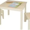 EUGAD Sitzgruppe, Kindersitzgruppe 1 Kindertisch und 2 Kinderstühle Set aus MDF Kindersitzgarnitur Holzoptik Naturfarbe