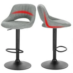 EUGAD Barhocker (2 St), 2er-Set 360° drehbar stufenlos höhenverstellbar mit Rückenlehne aus Kunstleder und Stahl Dunkelbraun Anthrazit, Grau -Eugad Möbel Einkaufen b7557edc 458c 5aa3 82c6 d786c8baeee0