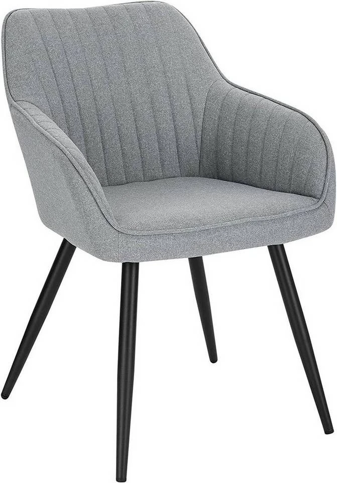 EUGAD Esszimmerstuhl, Küchenstuhl aus Leinen mit Armlehne Dunkelgrau, Hellgrau 8 EUGAD Esszimmerstuhl, Küchenstuhl aus Leinen mit Armlehne Dunkelgrau, Hellgrau – Bild 8