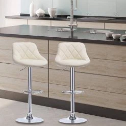 EUGAD Barhocker, 2er-Set Barstühle, höhenverstellbar, 360°drehbar Weiß Bordeaux, Cremewei&szlig;, Grau, Khaki, Rot, Schwarz, Wei&szlig; -Eugad Möbel Einkaufen b77de9e9 86c4 51c9 9e75 ae6238251b4b