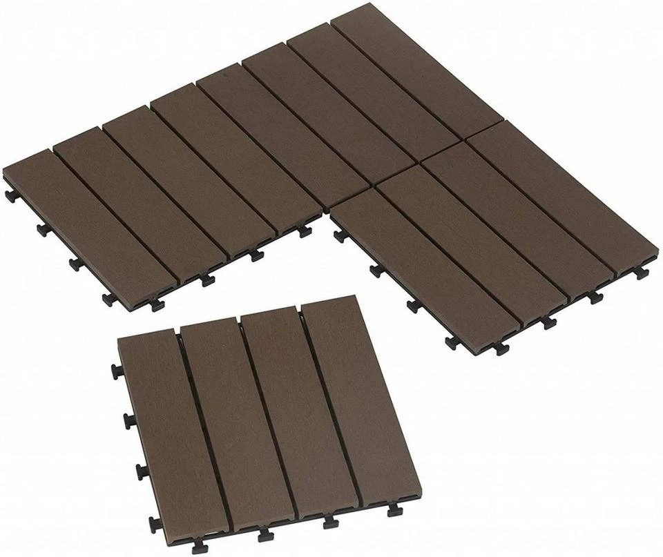 EUGAD WPC-Fliesen, 22 Stück WPC Terrassenfliesen in T-Form 30x30cm Dunkelgrau Anthrazit, Braun, Hellgrau 22 EUGAD WPC-Fliesen, 22 Stück WPC Terrassenfliesen in T-Form 30x30cm Dunkelgrau Anthrazit, Braun, Hellgrau – Bild 22