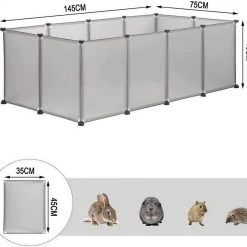 EUGAD Freigehege, Freigehege für Kaninchen Hasen Meerschweinchen Welpenauslauf DIY, 12 Platten 145 x 75 x 46 cm Grau, Schwarz, Transparent, Weiß 55 EUGAD Freigehege, Freigehege für Kaninchen Hasen Meerschweinchen Welpenauslauf DIY, 12 Platten 145 x 75 x 46 cm Grau, Schwarz, Transparent, Weiß -Eugad Möbel Einkaufen b82eea82 b859 58aa 941d f9510f1cd791