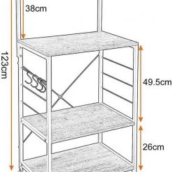 EUGAD Küchenregal, Standregal Bäckerregal mit 4 S-Haken, Industrie-Design, Vintage -Eugad Möbel Einkaufen b893fda8 198f 52f5 a8c1 b112ab1e18d0