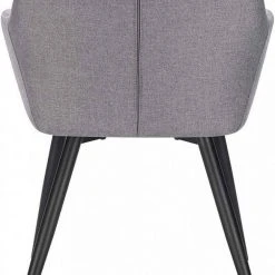 EUGAD Esszimmerstuhl (4 Stück), Wohnzimmerstuhl aus Leinen Polsterstuhl mit Armlehnen und Rückenlehne schwarze Gestell aus Metall Hellgrau Dunkelgrau -Eugad Möbel Einkaufen b8bfedab 147d 5697 8835 8737b65978f5