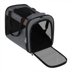 EUGAD Tiertransporttasche bis 8,00 kg, Katzentragetasche Hundetragetasche Schultertasche Haustiertasche Faltbare Transporttasche Reisetasche Traglast Oxford mit Schultergurt Grau 45x30x35cm -Eugad Möbel Einkaufen b95932a8 8390 4b1a 9fd9 9129282ef687