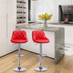 EUGAD Barhocker, 2er-Set Barstühle, höhenverstellbar, 360°drehbar Weiß Bordeaux, Cremewei&szlig;, Grau, Khaki, Rot, Schwarz, Wei&szlig; -Eugad Möbel Einkaufen ba17d2b7 0d32 5279 83b0 bb9742a4e07a