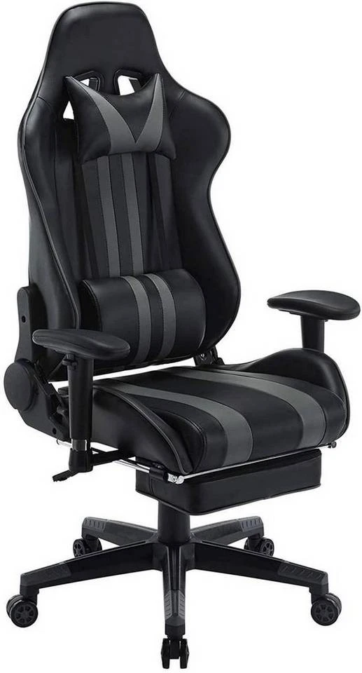 EUGAD Gaming-Stuhl (1 Stück), mit Fußstütze Racing Stuhl Drehstuhl Bürostuhl Schreibtischstuhl PC Stuhl mit Wippfunktion Höhenverstellbar Kunstleder Weiß Grau, Rot, Weiß 17 EUGAD Gaming-Stuhl (1 Stück), mit Fußstütze Racing Stuhl Drehstuhl Bürostuhl Schreibtischstuhl PC Stuhl mit Wippfunktion Höhenverstellbar Kunstleder Weiß Grau, Rot, Weiß – Bild 17