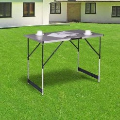 EUGAD Campingtisch, Campingtisch Alu Klapptisch, Tischplatte aus MDF, Schwarz Eiche, Grau -Eugad Möbel Einkaufen bb1fff91 1e39 513a ac70 56b28f075a06