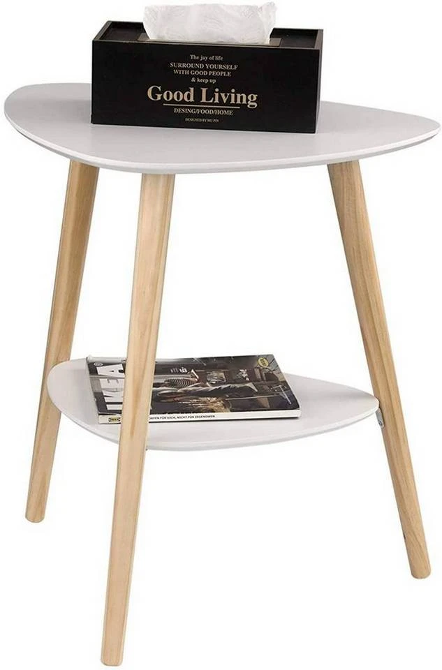 EUGAD Beistelltisch (1-St), Sofatisch Couchtisch Nachttisch Nachtkommode Nachtschrank Kaffeetisch mit 2 Ablagefäche Holzbeine MDF 50x40x55cm Weiß 1 EUGAD Beistelltisch (1-St), Sofatisch Couchtisch Nachttisch Nachtkommode Nachtschrank Kaffeetisch mit 2 Ablagefäche Holzbeine MDF 50x40x55cm Weiß