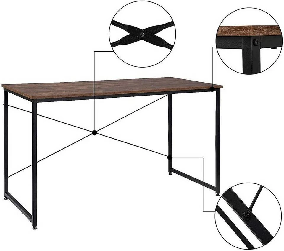EUGAD Schreibtisch, mit Bücherregal 120x60x70 cm Schwarz Marmor Holz Vintage 13 EUGAD Schreibtisch, mit Bücherregal 120x60x70 cm Schwarz Marmor Holz Vintage – Bild 13