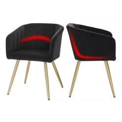 EUGAD Esszimmerstuhl, 2er-Set Esszimmerstuhl Polsterstuhl aus Samt Dunkelgrün Dunkelgrau, Dunkelgr&uuml;n, Rosa, Schwarz -Eugad Möbel Einkaufen bc3695af 4312 42e6 8337 258adbe59c40