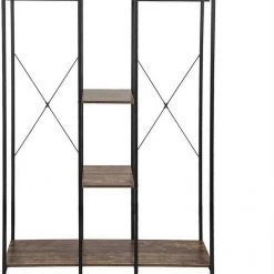 EUGAD Kleiderständer, Wäscheständer Garderobenständer mit Ablage Schwarzrohre und Eiche Platte Schwarz-Hell Eiche, Schwarz-Vintage, Wei&szlig;-Eiche -Eugad Möbel Einkaufen bd35edc1 f58e 51cc bac6 0b29c15c7704