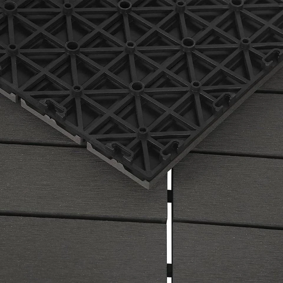 EUGAD WPC-Fliesen, 22 Stück WPC Terrassenfliesen in T-Form 30x30cm Dunkelgrau Anthrazit, Braun, Hellgrau 5 EUGAD WPC-Fliesen, 22 Stück WPC Terrassenfliesen in T-Form 30x30cm Dunkelgrau Anthrazit, Braun, Hellgrau – Bild 5