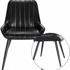 EUGAD Esszimmerstuhl, 4 Stücke Retro Küchenstuhl Sitzfläche aus PU mit Metallbeine Schwarz Braun, Dunkelbraun, Dunkelgr&uuml;n, Grau -Eugad Möbel Einkaufen bdf6447d 7a8f 55de 92dc db5b27d41e76