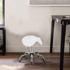 EUGAD Drehstuhl (1 Stück), Sattelhocker gepolstert höhenverstellbar aus Kunstleder Grau Schwarz, Wei&szlig; -Eugad Möbel Einkaufen be7fe467 3510 5e3d aa15 c538163aa276