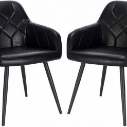 EUGAD Esszimmerstuhl, 2er-Set Esszimmerstuhl aus Kunstleder Metallbeine Dunkelbraun Schwarz -Eugad Möbel Einkaufen c08630a9 0f04 5ee8 bc87 1af93377ca3d
