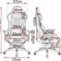 EUGAD Gaming-Stuhl (1 Stück), Racing Stuhl mit Fußstütze Racing Stuhl Drehstuhl Bürostuhl Schreibtischstuhl PC Stuhl mit Wippfunktion Höhenverstellbar Kunstleder Rot Grau, Wei&szlig; -Eugad Möbel Einkaufen c145187f 0e3c 5b69 9fc7 feb96a6ee345