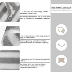 EUGAD Sonnensegel »0192ZYF«, Sonnenschutz HDPE Wasserdurchlässig UV-Schutz -Eugad Möbel Einkaufen c1f45790 504b 52c6 a27a 30161df5fa23