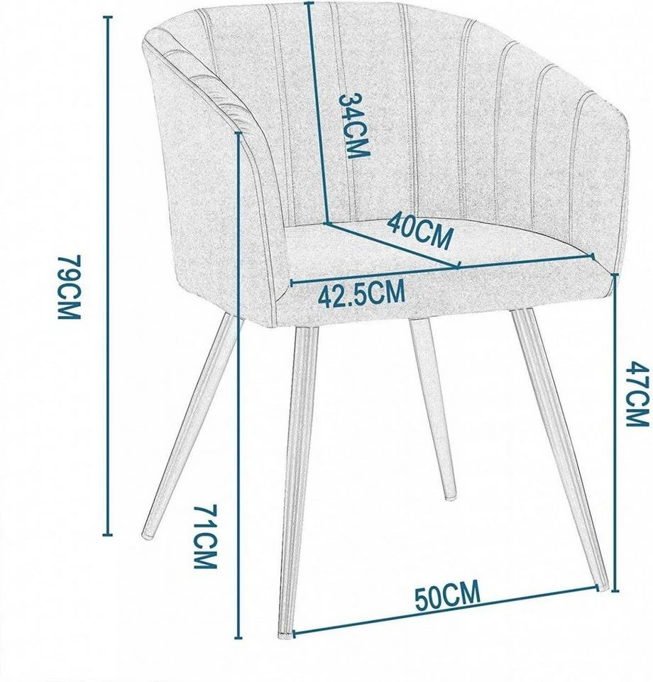 EUGAD Esszimmerstuhl, 6er-Set Esszimmerstuhl Polsterstuhl aus Samt Rosa 3 EUGAD Esszimmerstuhl, 6er-Set Esszimmerstuhl Polsterstuhl aus Samt Rosa – Bild 3
