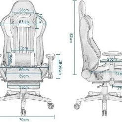 EUGAD Gaming-Stuhl (1 Stück), Racing Stuhl mit Fußstütze Racing Stuhl Drehstuhl Bürostuhl Schreibtischstuhl PC Stuhl mit Wippfunktion Höhenverstellbar Kunstleder Rot Grau, Wei&szlig; -Eugad Möbel Einkaufen c2d14b91 35ec 55df b30c de3208eb7044