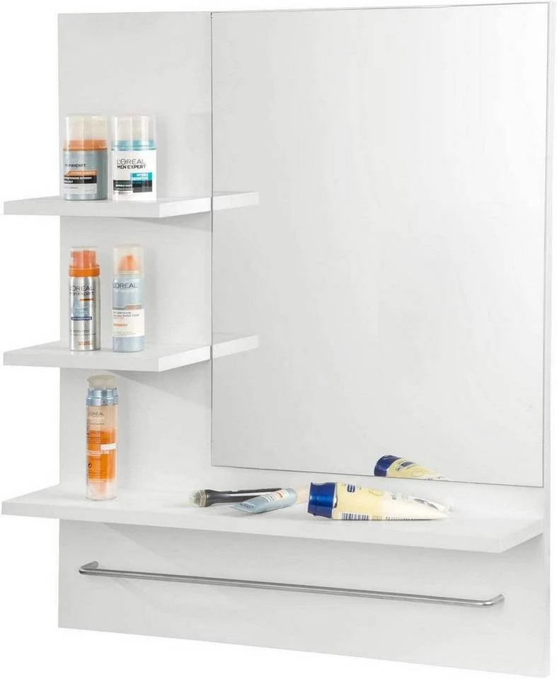 EUGAD Spiegelschrank Hängeschrank mit 3 Ablagen Weiß 7 EUGAD Spiegelschrank Hängeschrank mit 3 Ablagen Weiß – Bild 7