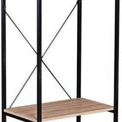 EUGAD Kleiderständer, Garderobenständer mit 2 Ablagen Holz Metall Schwarz-Hell Eiche Schwarz-Vintage, Weiß-Eiche -Eugad Möbel Einkaufen c4f5957e 59db 5d25 92d3 f78b25da0eb5