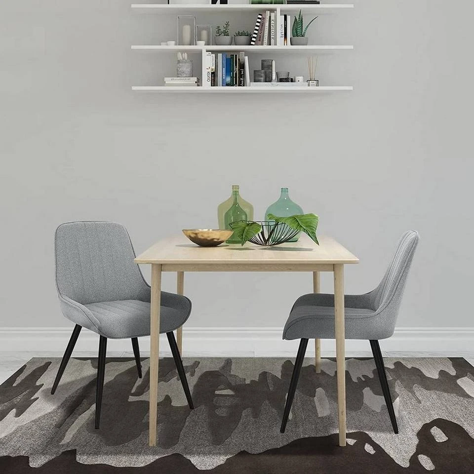 EUGAD Polsterstuhl (2 Stück), Esszimmerstühle aus Leinen mit stabilen Metallbeinen, mit Rückenlehne und gepolsterter Sitzfläche Dunkelgrau, Hellgrau 8 EUGAD Polsterstuhl (2 Stück), Esszimmerstühle aus Leinen mit stabilen Metallbeinen, mit Rückenlehne und gepolsterter Sitzfläche Dunkelgrau, Hellgrau – Bild 8