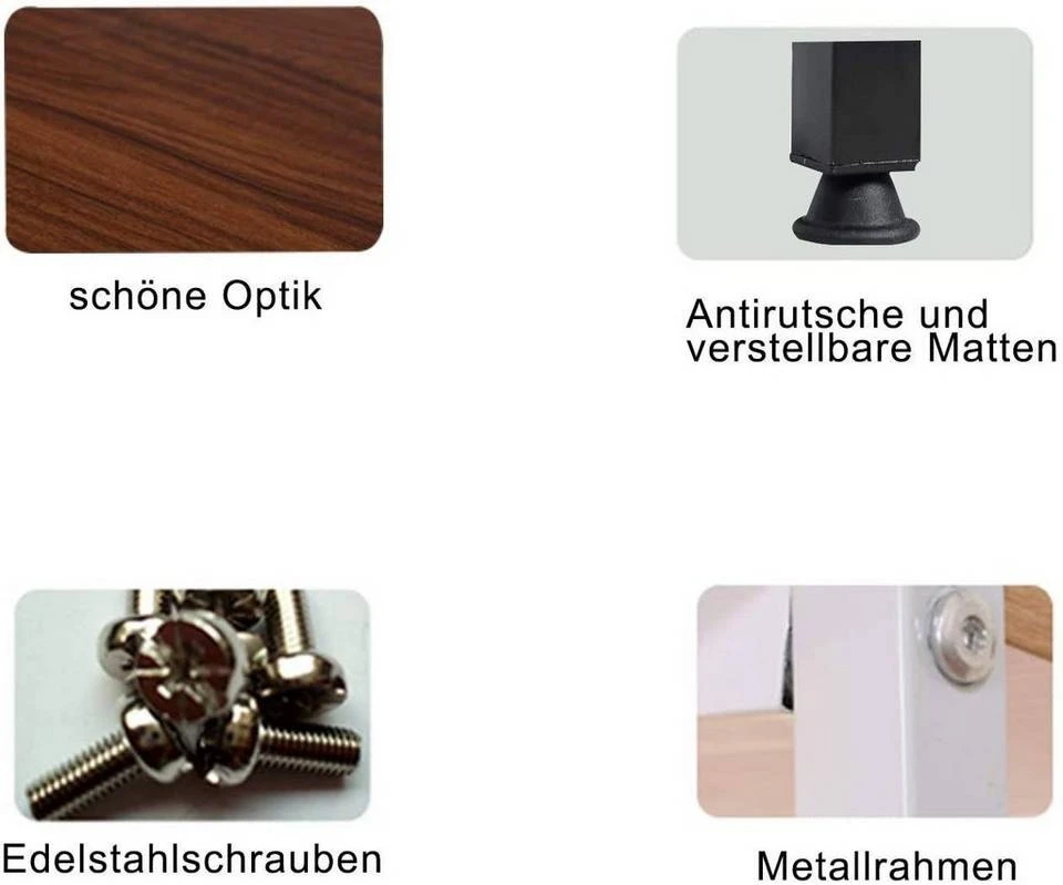 EUGAD Schreibtisch, Bürotisch mit Ablage Holz Stahl 120x64x120cm (BxTxH) Hell Eiche+schwarz Dunkel Buche-Schwarz, Hell Eiche-Schwarz, Hell Eiche-Weiß 11 EUGAD Schreibtisch, Bürotisch mit Ablage Holz Stahl 120x64x120cm (BxTxH) Hell Eiche+schwarz Dunkel Buche-Schwarz, Hell Eiche-Schwarz, Hell Eiche-Weiß – Bild 11