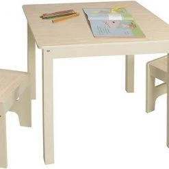 EUGAD Sitzgruppe, Kindersitzgruppe 1 Kindertisch und 2 Kinderstühle Set aus MDF Kindersitzgarnitur Holzoptik Naturfarbe -Eugad Möbel Einkaufen c6301d35 ef83 540f 978c cf88dfe20c48